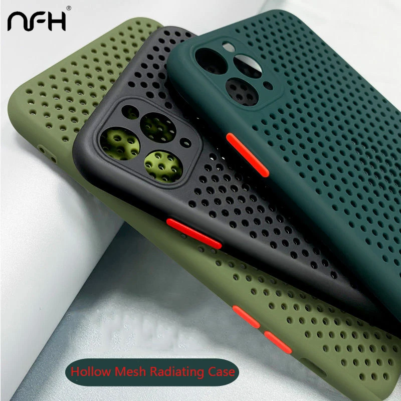 iphone 8 case NFH Breathable Cooling Silicone Phone Cases For iPhone 11 Pro 12 Mini X XR Xs Max Soft TPU Cover On iPhoen SE 2020 6 6S 7 8 Plus iphone 6 case