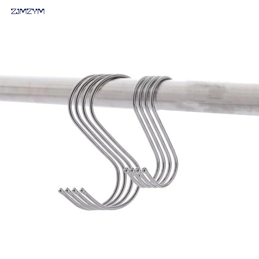 1pc Stainless Steel Practical Hooks S Shape Kitchen Railing Hanger Hook Clasp Holder For Hanging Clothes Handbag | Дом и сад
