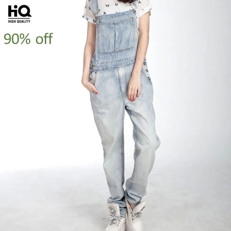 

Women Jeans Overalls Couple Strap Denim Trousers Thin Loose Casual Tapered Pants Hot Hip Hop Fashion Jumpsuits Oversized 5XL