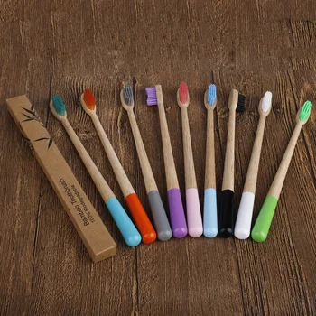 

10pcs Eco-friendly Bamboo Handle Toothbrush Adult Healthy Oral Care Hygiene Teeth Brush Teeth Cleaning Brush New