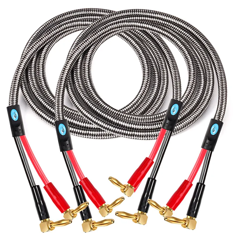 US $21.00 Audiophile Speaker Cable With Angle Banana Plug For Home Theater Amplifier Surround Sound System OFC Audio Cable 1M 2M 3M 5M 8M