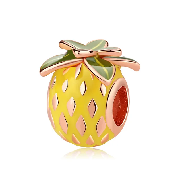 Новые оригинальные серебряные бусины 925 пробы Роза ананас Шарм природа фрукты