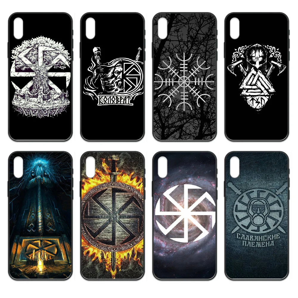 Славянский Viking symbol Коловрат чехол для телефона Корпус iphone 4 4s 5 5S SE 5C 6 6S 7 8 plus X XS XR 11