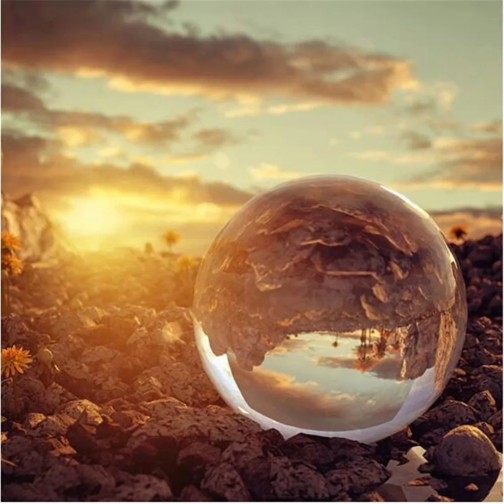 60mm 80mm Photography Crystal Lens Ball Asian Quartz Clear Magic Glass Ball w Portable Bag for Photo Shooting (6)