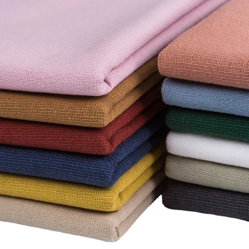 

Width 57'' National Style Plain Cotton Hemp Fabric By The Half Yard For Shirt Trousers Hanfu Children's Wear Material