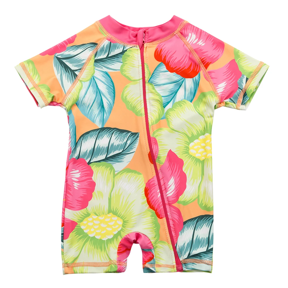 Купальник Детский слитный с цветочным принтом на Возраст 3-24 месяца | Спорт и