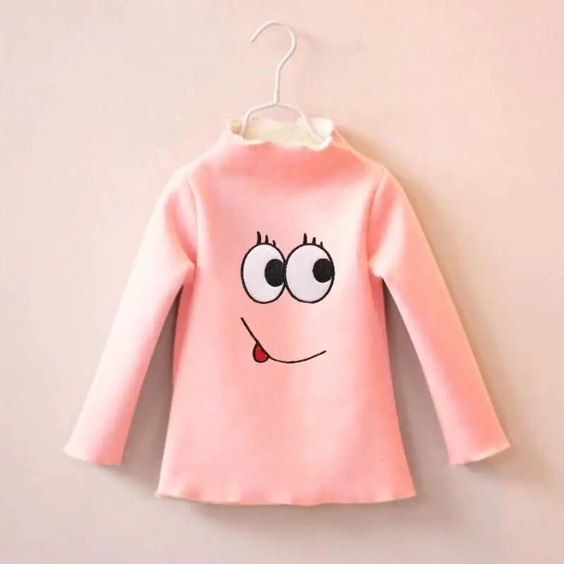pink 1 Детские хлопковые футболки с героями мультфильмов, пальто для девочек с вельветовым уплотнителем, топы для малышей Повседневная одежда для маленькой принцессы хлопковые рубашки Размеры: от 1 до 10 лет - Цвет: pink 1
