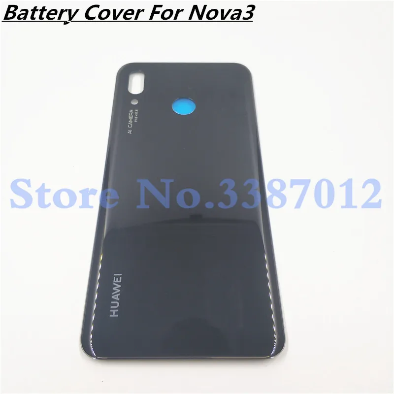 6,3 дюймов для huawei Nova 3 Nova3 стекло задняя крышка батарейного отсека Дверь Корпус задняя часть+ клейкая наклейка
