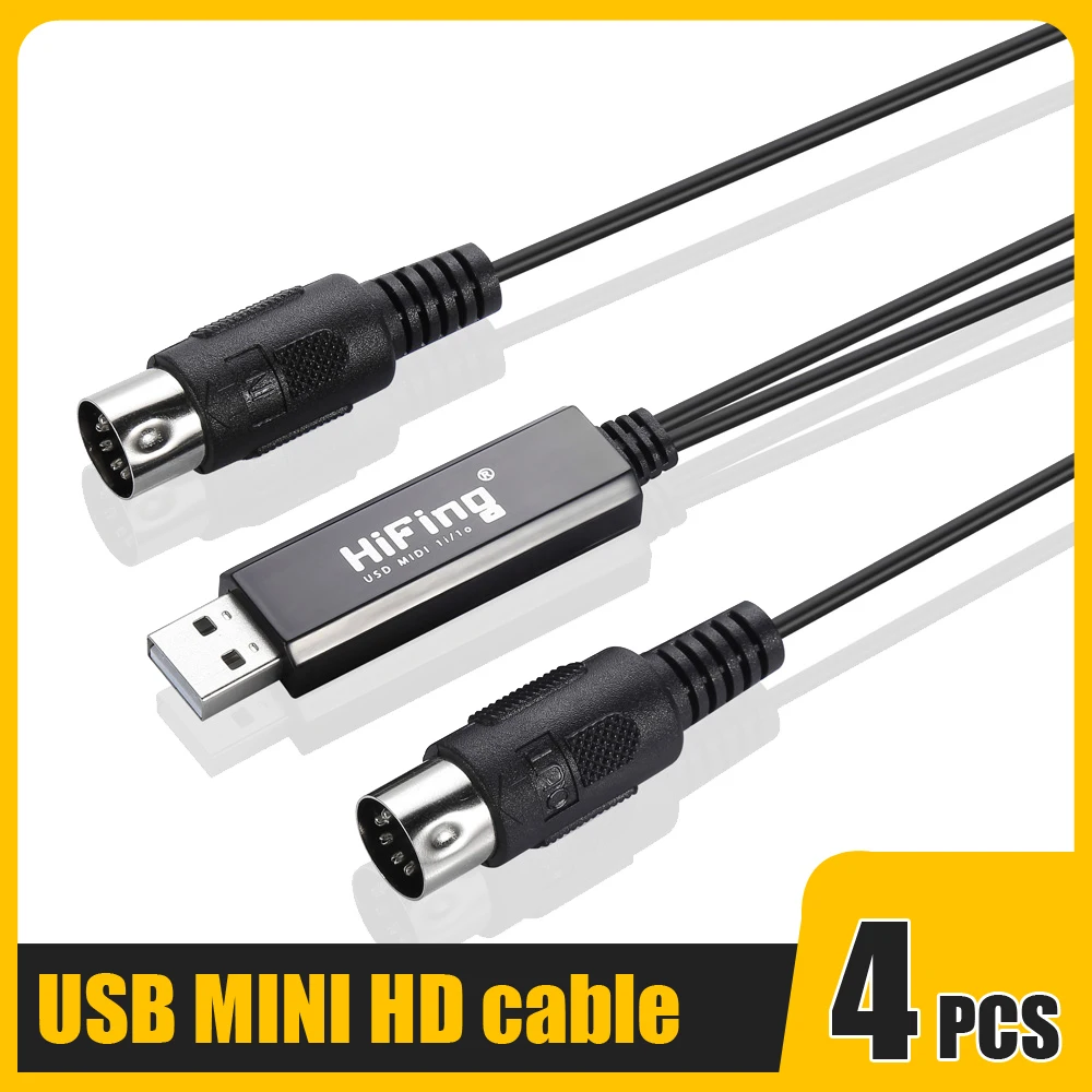 4 шт. HiFing USB преобразователь миди интерфейса/адаптер с 5 контактным кабелем для