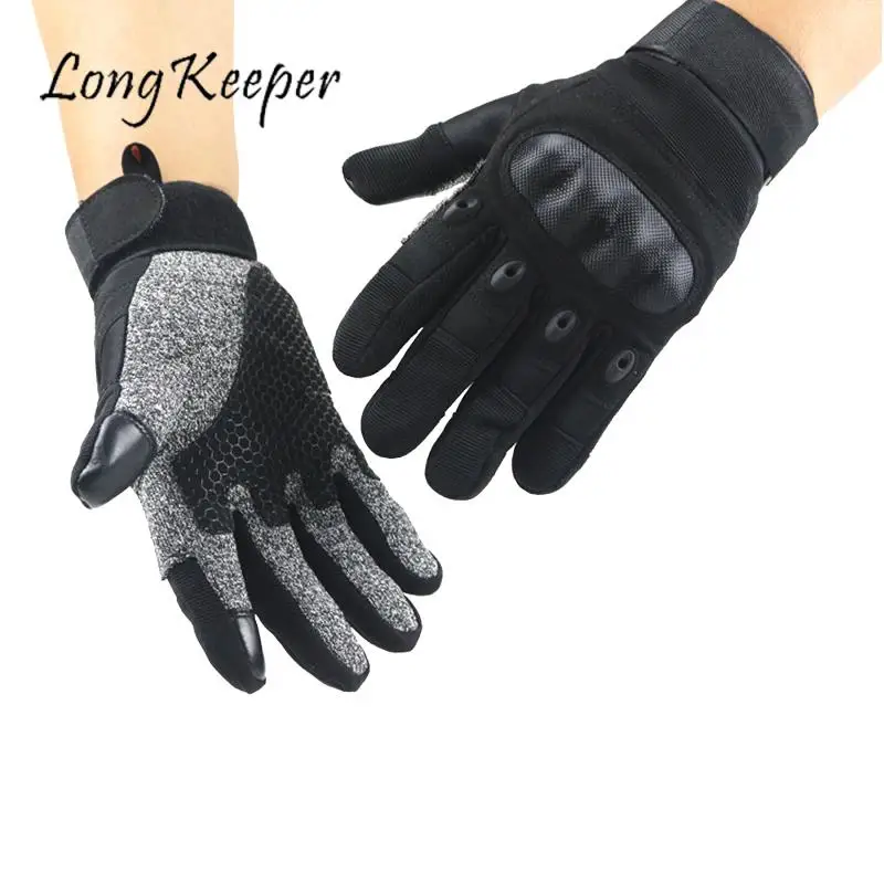 Military Tactical Gloves Men Outdoor Sports Army Full Finger Combat Anti-Slip Hard Knuckle Moto Cycling Mittens | Аксессуары для