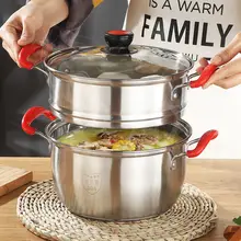 Горшок для молока из нержавеющей стали, горшок для супа, утолщенная подошва, маленький пароварка, горшок для молока, горшок для супа, плита для завтрака, Детская добавка для еды