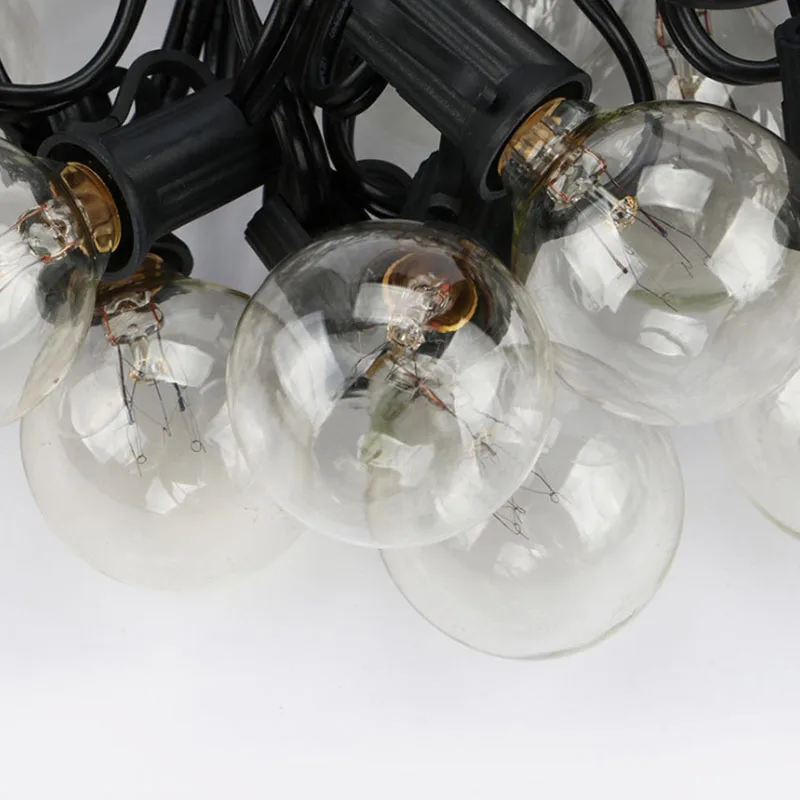 G40 круглые лампочки, гирлянды, винтажные лампочки Эдисона с прозрачными шариками, для помещений/улицы, guirlande, люминесцентная, водонепроницаемая гирлянда, освещение EU220