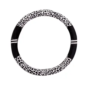 

Universal Leopard Print Plush Car SUV Steering Wheel Cover Decoration 15''/38cm Leopard Steering Wheel Cover