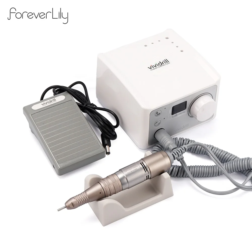 Máquina de Broca do Prego com Handpiece Elétrica Broca Caneta pé Pedal Interruptor uv Gel Polonês Remoção Brocas Manicure 65w 35000rpm 1 prego com handpiece broca caneta pé pedal
