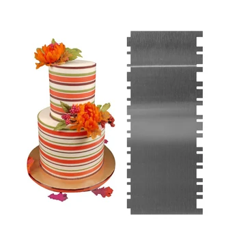 

Sawtooth Butter Cream Smoother Stainless Steel Scraper Cake Spatulas Butter Cake Comb Cake Decorating Tools Baking Supplies