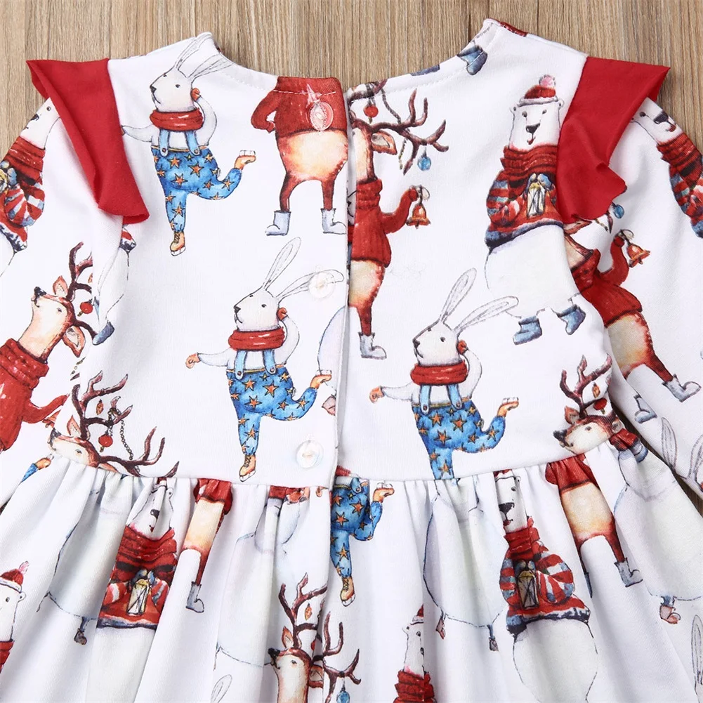 Рождественское платье для маленьких девочек повязка на голову, Рождественский комплект одежды из 2 предметов повседневное праздничное платье Рождественский комплект