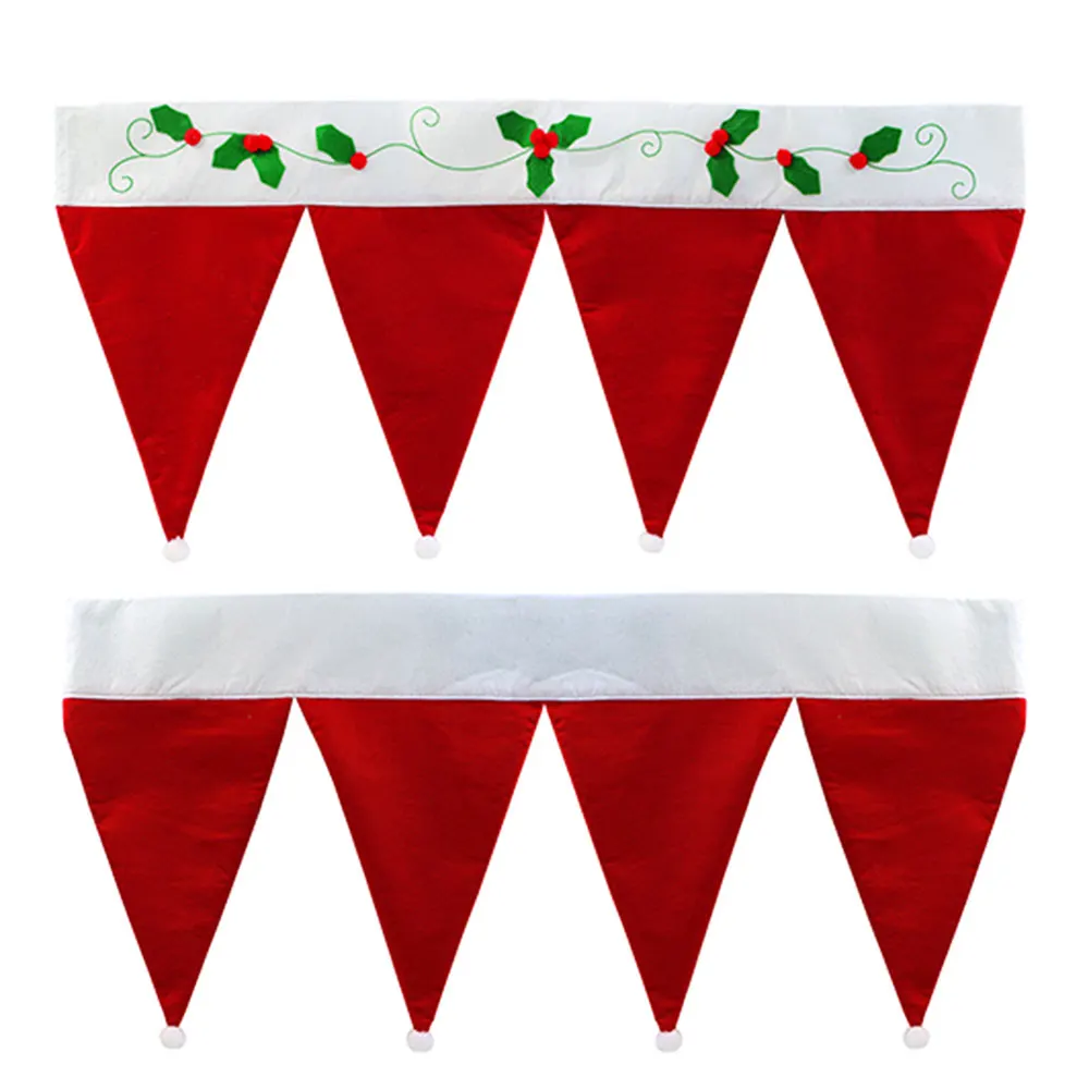 

Christmas Santa Claus Hat Cap Valance Curtain Home Decor Festival Decoration