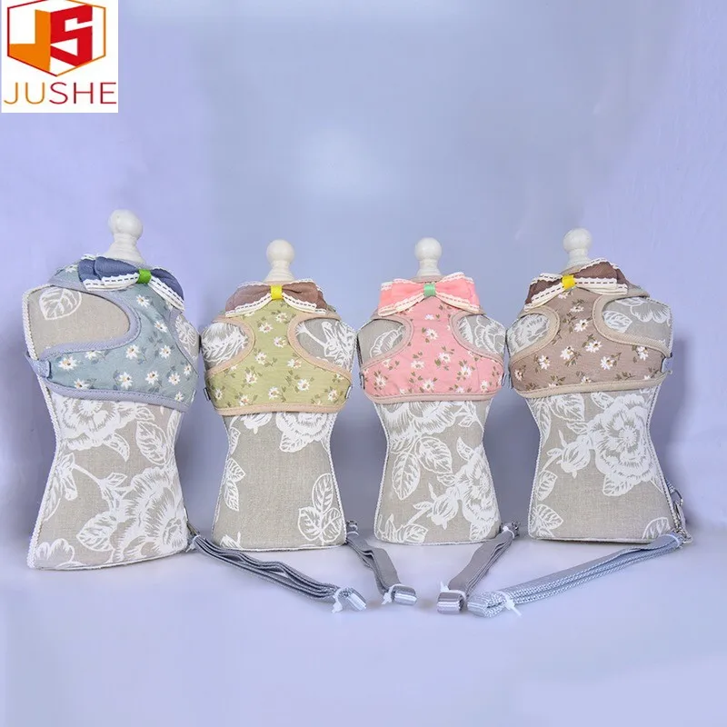 

Explosion dog harnesses chest strap traction rope small dog pet bow traction sleeve outdoor walking dog breathable safety rope