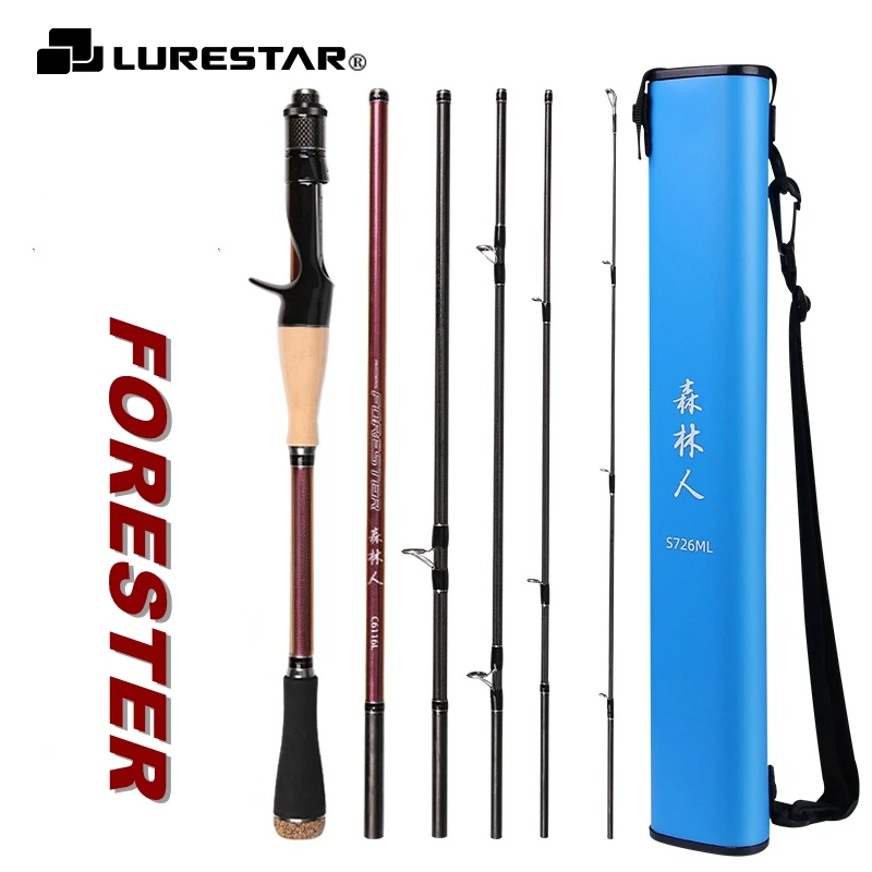 

Lurestar 6 section Travel Spinning Lure Fishing Rod MF Action L ML Poser Japan Fuji Parts Rod Tube As Free