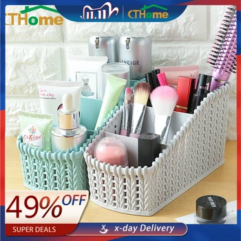 

CTHome Desktop Sundries Storage Box Makeup Organizer For Cosmetic Make Up Brush Storage Case Home Office Bathroom Storage Box