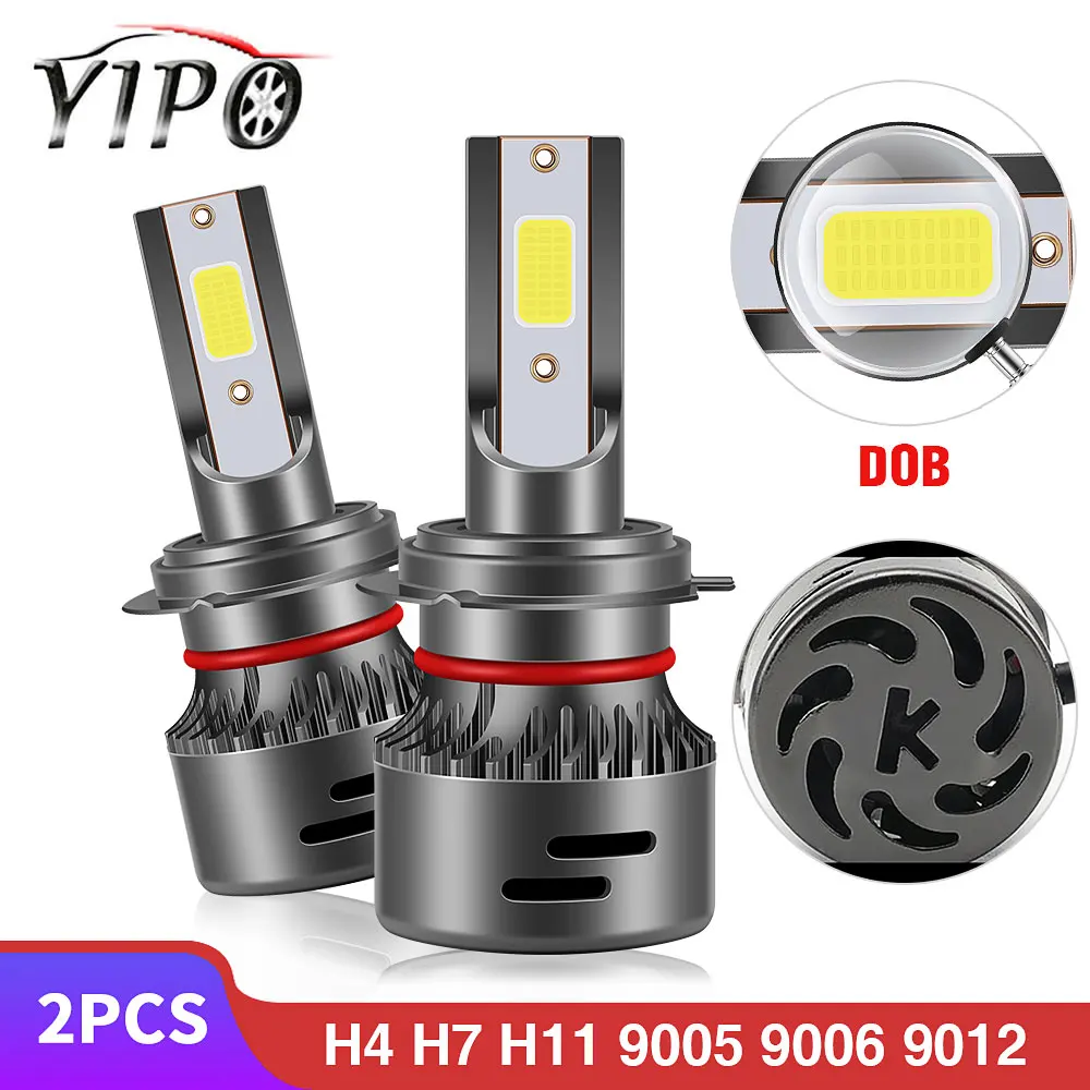 

2pcs headlight led H4 H7 H11 H1 9005 HB3 9006 HB4 9012 hir2 auto DOB LED H11 car lights bulb headlamp lampada 8000LM 6000K 12V