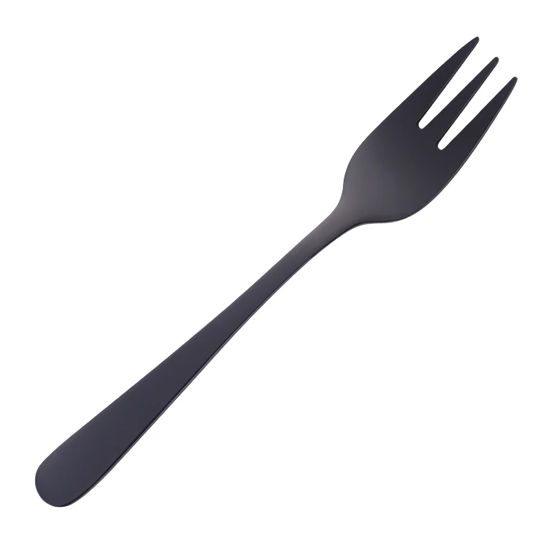 Black-10PCS 10 шт. портативные фруктовые вилки столовые приборы набор из нержавеющей стали вилки для торта золото розовое золото салат вилка десерт вилка для закусок столовые приборы набор - Цвет: Black-10PCS