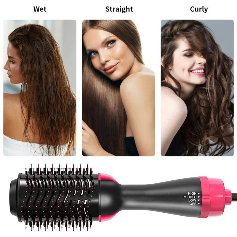 HSIPRO Electric Hairdryer Comb Negative Lonic Hair Straightener or Curler Comb 2 In 1 Hair Dryer Comb