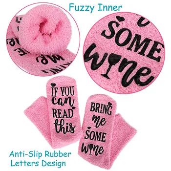 

1 Pair Women Socks If You Can Read This Bring Me Some Wine Romantic Warm Gift MU8669