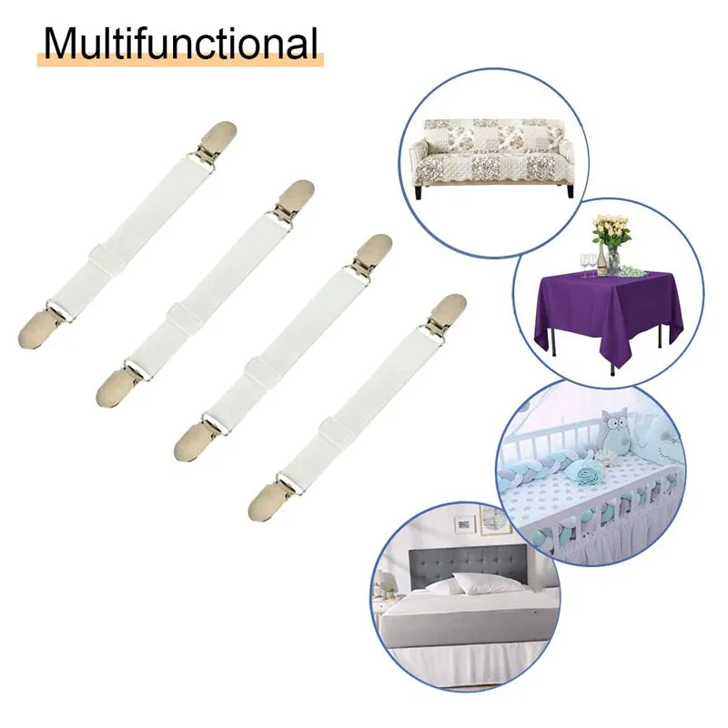 2Pcs Adjustable Elastic Bed Sheet Clip Bed Sheet Mattress Cover Blankets Home Grippers Clip Holder Fasteners Straps Grippers