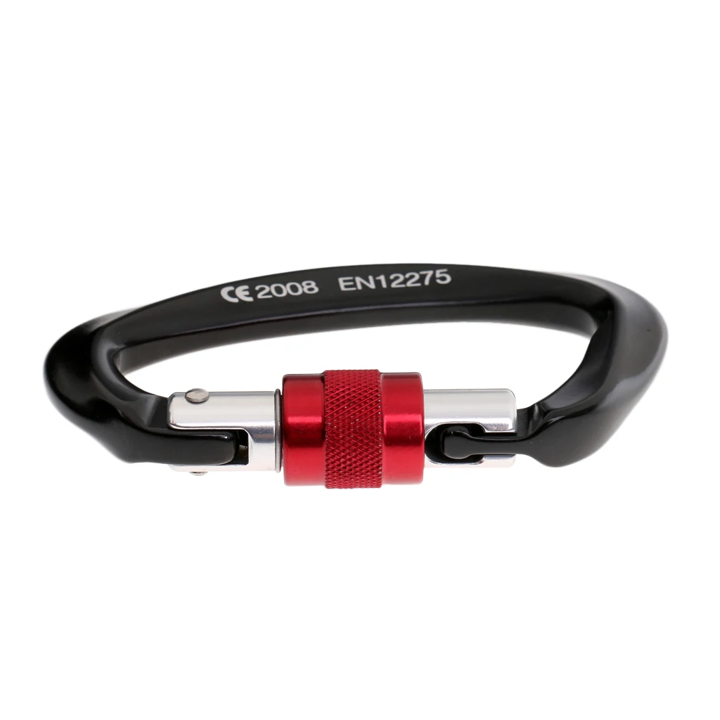 Heavy Duty 25KN Rock Climbing Tree Surgeon 8-13mm Rope Pulley + 25KN Screw Lock Carabiner Rappelling Rescue Gear Equipment