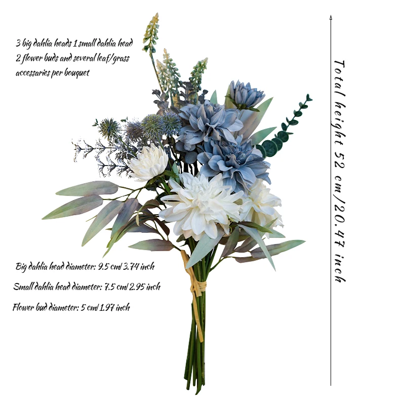 SunMade 하이 엔드 Ins 달리아 꽃다발 인공 꽃 홈 장식 웨딩 거실 장식