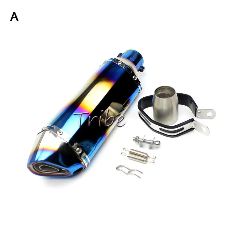 Мотоцикл для мотокросса Akrapovic, глушитель, велосипедная труба, Модифицированная нержавеющая сталь для suzuki ltz 400 Z900 g310r r6 - Цвет: A