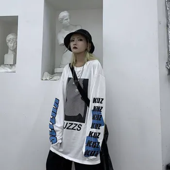 

Hip Hop t shirt men/women printed t-shirts Harajuku tshirt streetwear tops autumn loose long sleeve t shirt girls dance tops tee