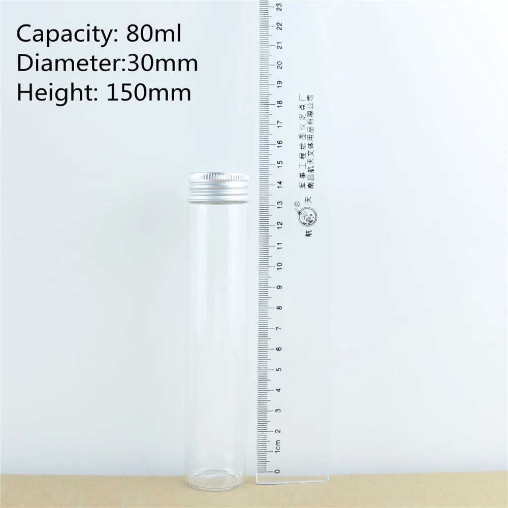 12PCSlot 60ml80ml100ml110ml Glass Bottles Aluminum Cap Cute Jar Vials DIY Craft Container Transparent Perfume Bottles (12)