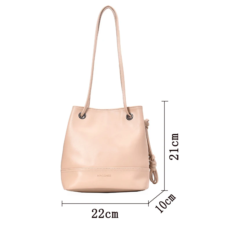 Простая женская сумка-мешок на шнурке, повседневная одноцветная сумка и Большая вместительная сумка-мессенджер, женская сумка через плечо