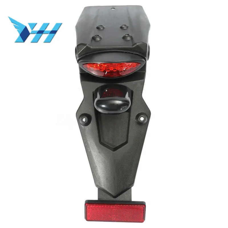 

Motorcycle Dirt Bike Enduro Rear Fender LED Stop Brake Tail Plate Light License Plate Holder