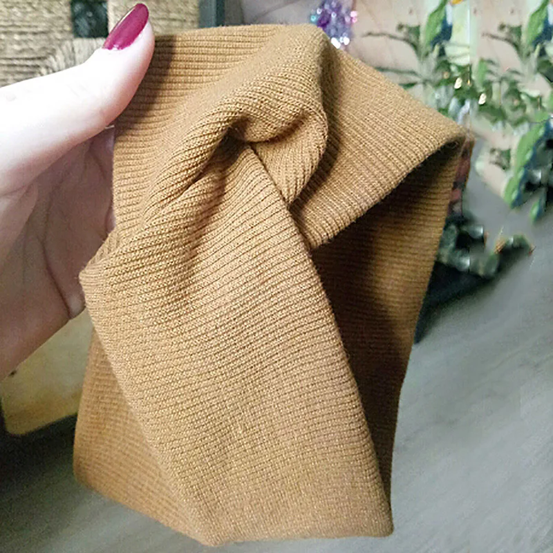 Spring Autumn Women Twist Knitted Headband Soft Solid Color Wide Turban Elastic Hair Bands Cotton Hairband Accessories Headwrap - Image 2