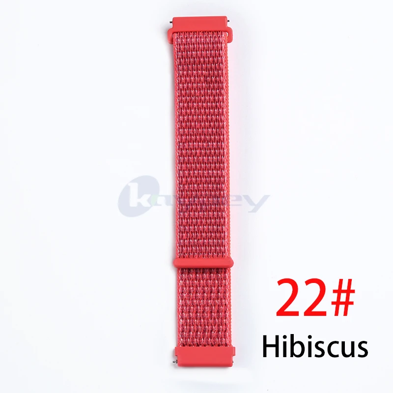 Hibiscus 20 мм нейлоновая петля тканый ремешок для Xiaomi Huami Amazfit Bip BIT Lite Молодежные умные часы носимые наручные браслет Amazfit ремешок для часов - Цвет: Hibiscus