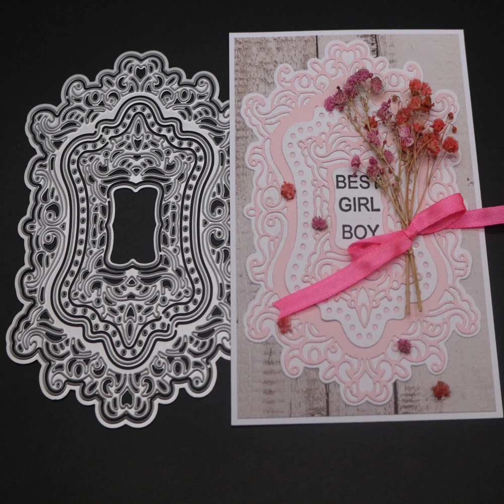 

Flowers Background craft dies Frame Metal Cutting Dies DIY Etched Dies Craft Paper Cards Making Scrapbooking Embossing Die Cut