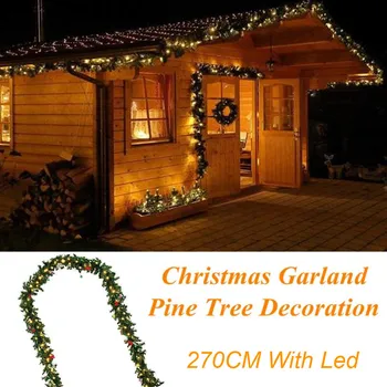 

2.7M Christmas String Light Tree Hanging Garland Lamp LED Decoration Ornaments Xmas Tree Garland Rattan Home Decor Wall Pine
