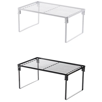 

Kitchen Cabinet Shelf Counter Organizer Rack Pantry Storage Bathroom Bedroom Office Table Desk Space Saving Frame