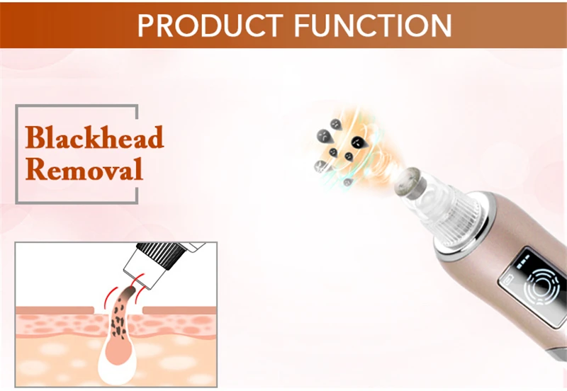 AOKO Hot& Cold Hammer Vacuum Suction Blackhead Removal Skin Peeling Beauty Machine Face Deep Clean Pore Cleaner Facial Massager