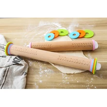 Роликовый кухонный инструмент для выпечки многофункциональный регулируемый деревянный скалка для выпечки печенья лапши печенье, фондан, пирог тесто с гравировкой