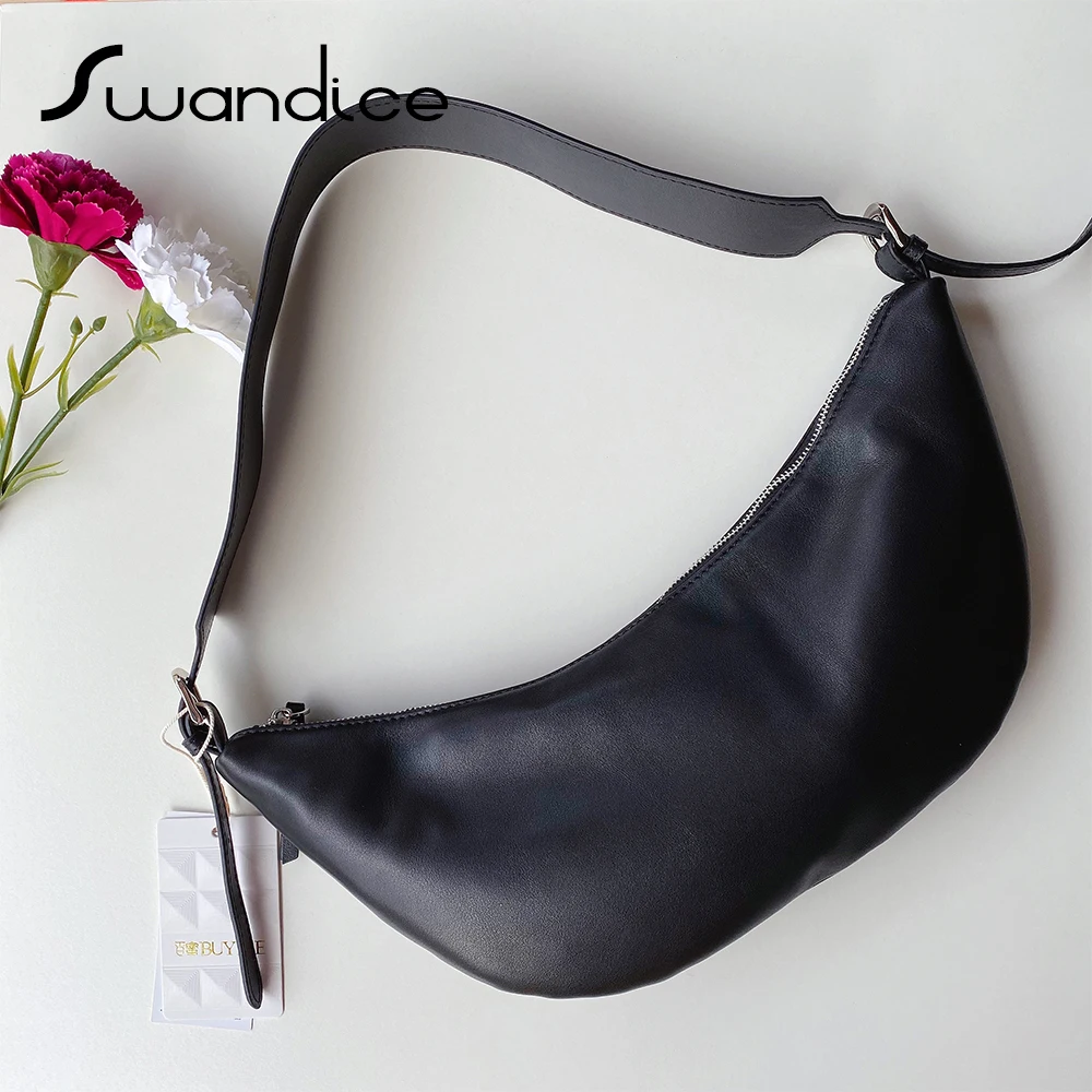 Винтажный багет из натуральной бычьей кожи полумесяц женские сумки через плечо