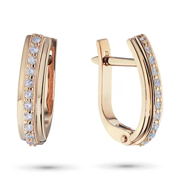 

Earrings made of red gold with diamond e0201sg10148800