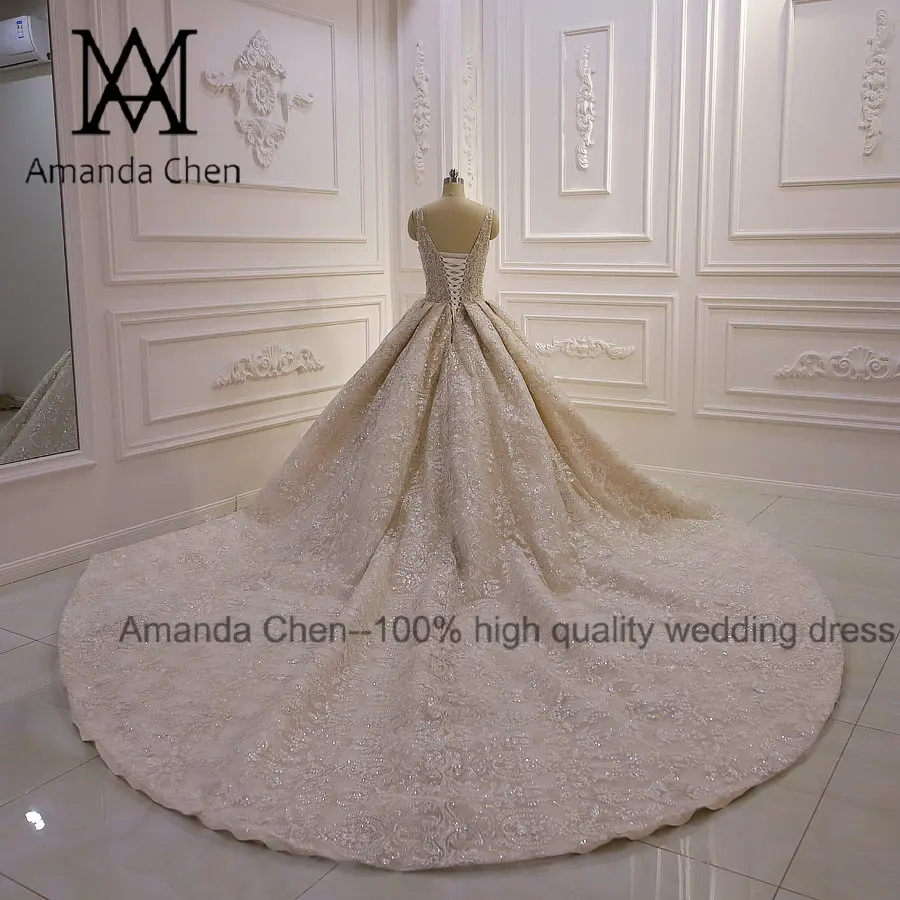 Свадебное платье abiti da sposa с коротким рукавом и кружевными кристаллами