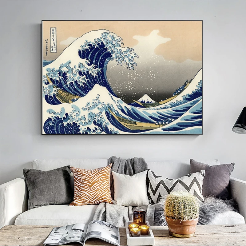 The Great Wave off Kanagawa картины на холсте японский знаменитый Холст Искусство Печать репродукции волны настенные