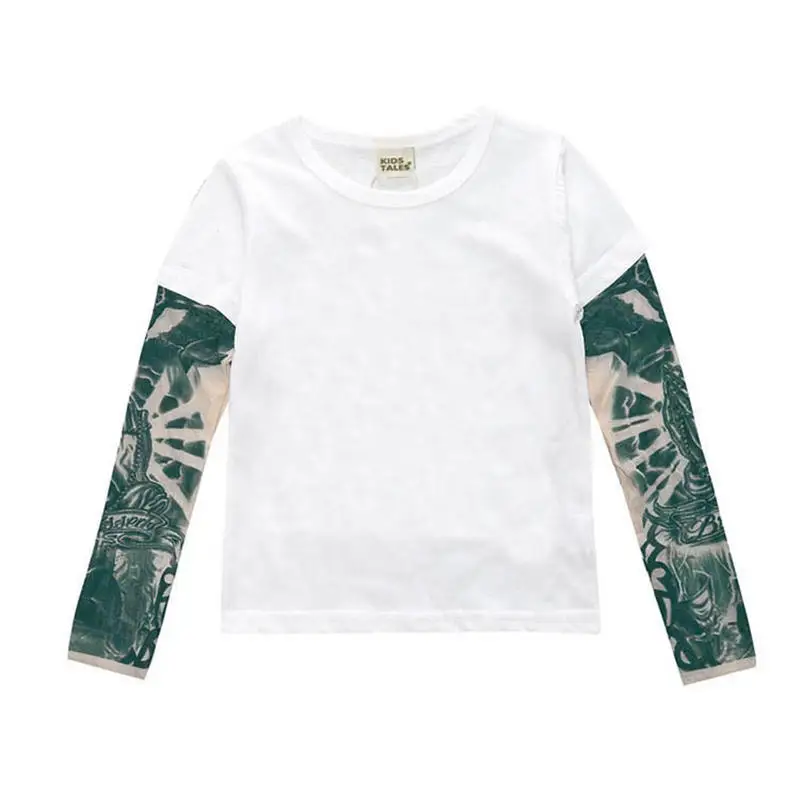 1 pcs color12 Г. Одежда для мальчиков хлопковая Футболка для младенцев Детские футболки с длинными рукавами Новые Топы для маленьких девочек с татуировками на рукавах, осенний детский топ - Цвет: 1 pcs color12