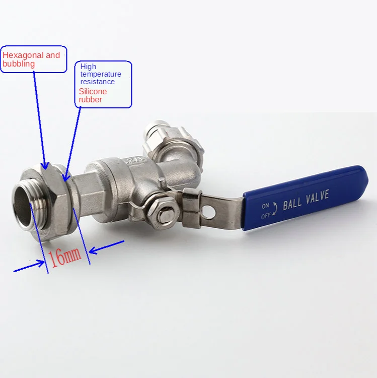 Stainless Steel Ball Valve-1/2 Inch Weldless Bulkhead Bibcock for Building Home Brew Kettle/Mash Tun
