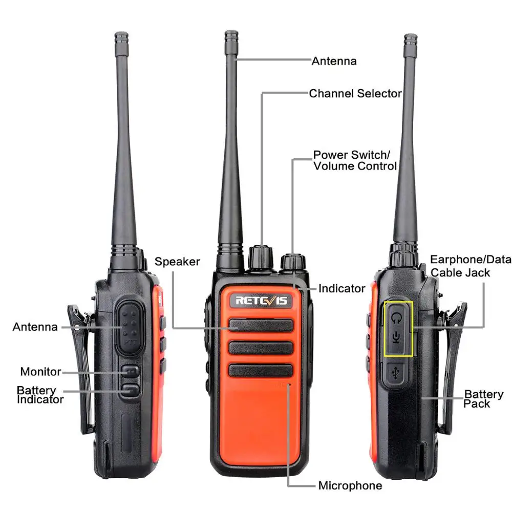 2 шт. Retevis RT666/RT66 рация PMR радио UHF PMR 446 VOX зарядка через usb двухстороннее радио приемопередатчик Comunicador рация